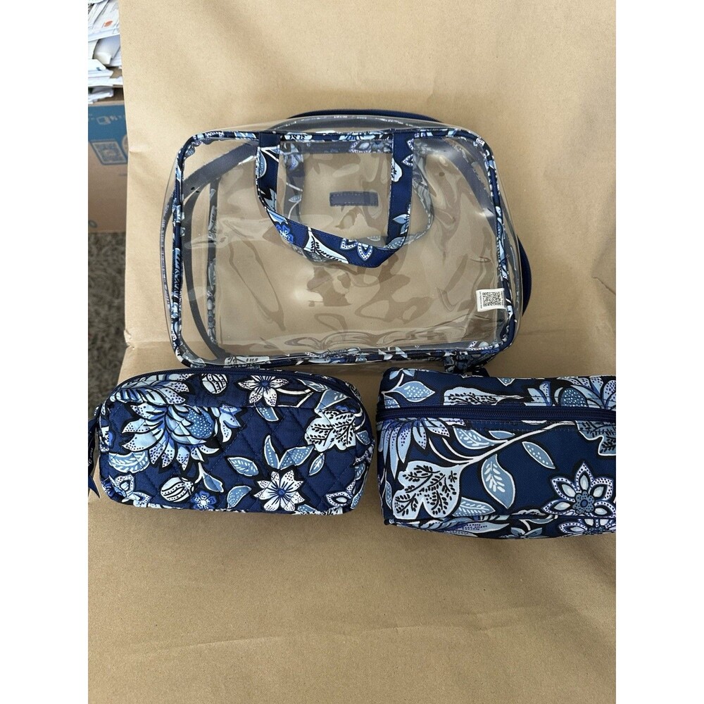 Vera Bradley 3 Piece Cosmetic Organizer Set Haymarket Paisley Jewel Makeup Trave